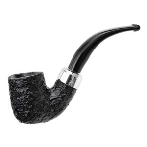 Peterson Pipe: Army Filter Sandblasted (338) Fishtail (9mm) Bent Billiard Tobacco Pipe
