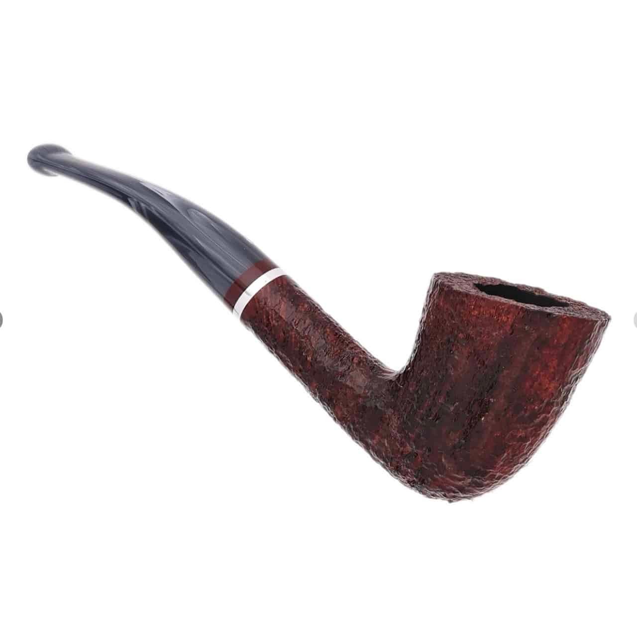 Savinelli Pipe: Lunaria Rusticated Bordeaux (920 KS) (6mm) Bent Dublin Tobacco Pipe - Image 2