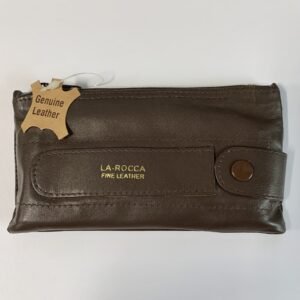 La Rocca Brown 6″ Leather Zip Tobacco Pouch