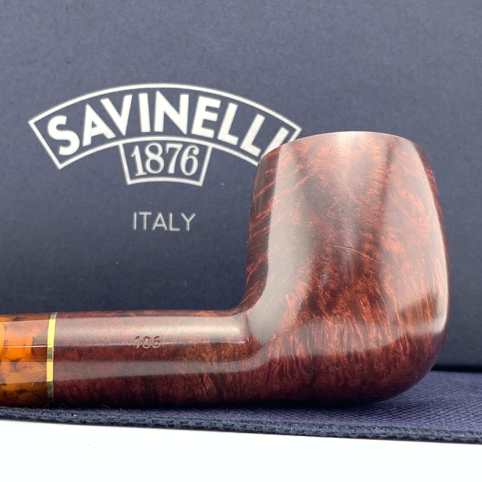 Savinelli Pipe: Tortuga Smooth (106) (6mm) Straight billiard - Image 4