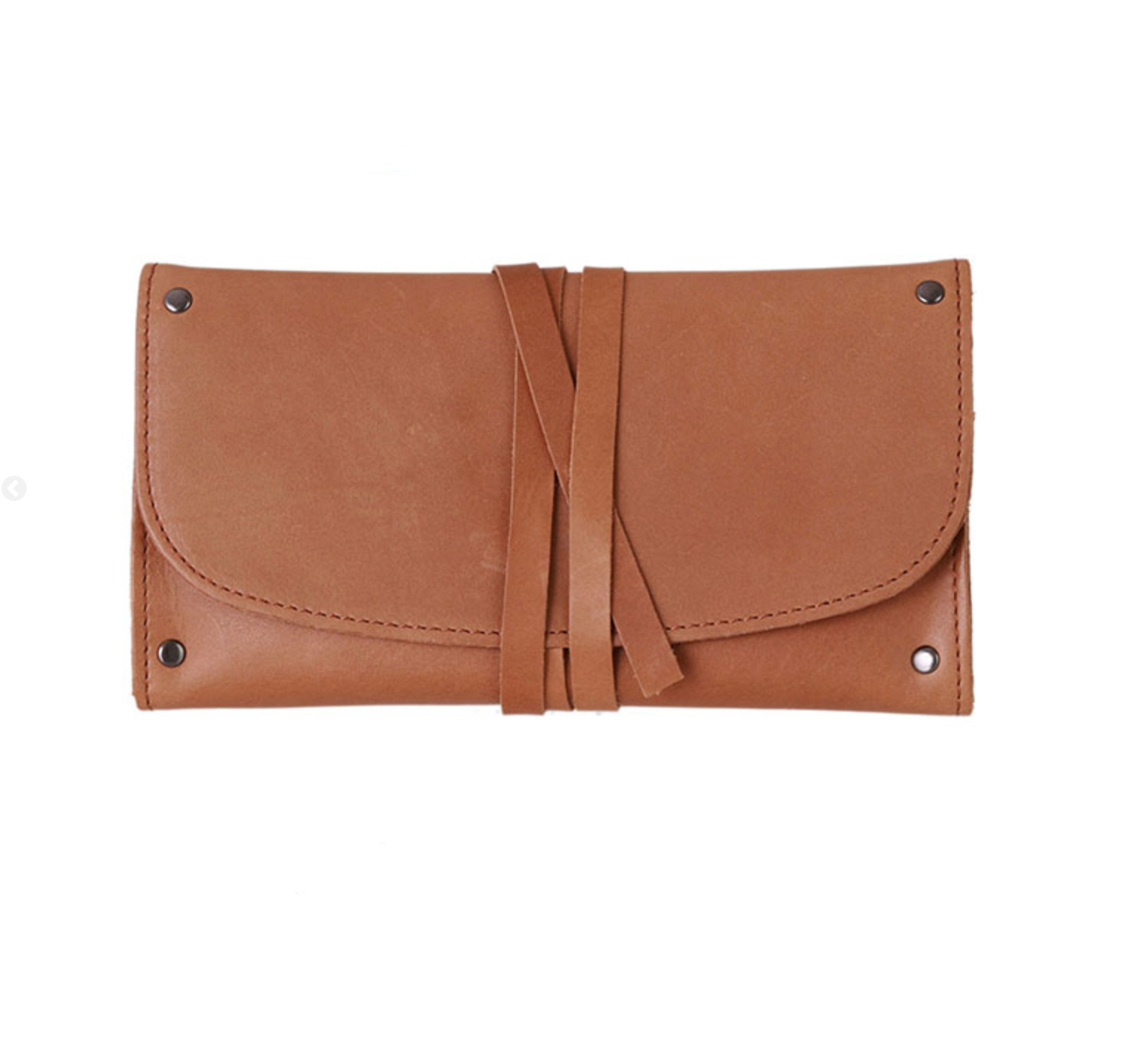 Genuine Leather Deluxe Rollup Tobacco Pouch Tan