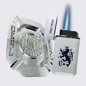 Drew Estate Pewter Ashtray and Liga Privada Torch Lighter